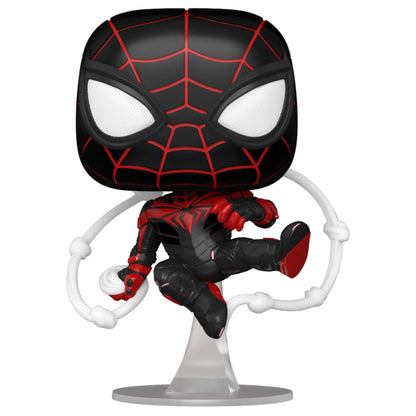 Figura POP de Marvel Spiderman Miles Morales con traje de tecnología avanzada