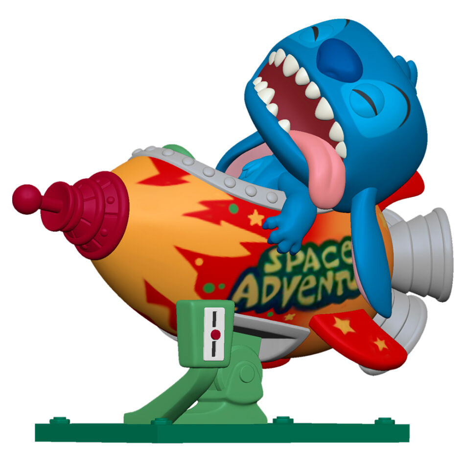 Figura POP Rides Super Deluxe Disney Lilo y Stitch Stitch en cohete