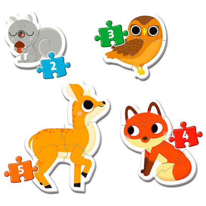 Mon premier puzzle Animaux de la forêt 2 3 4 5 pièces