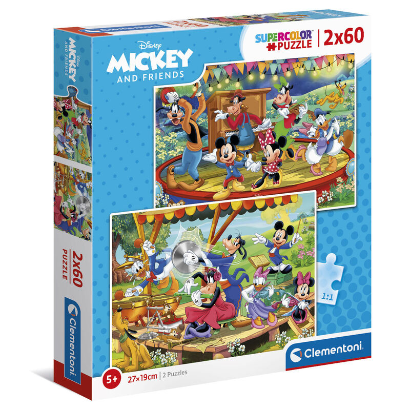 puzzle mickey and friends disney 2x60pcs