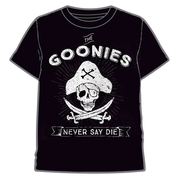 never say die the goonies adult t shirt