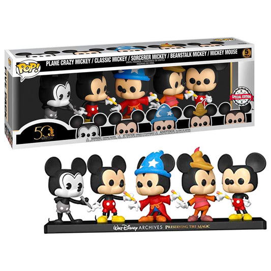 set of 5 pop figures disney archives mickey exclusive