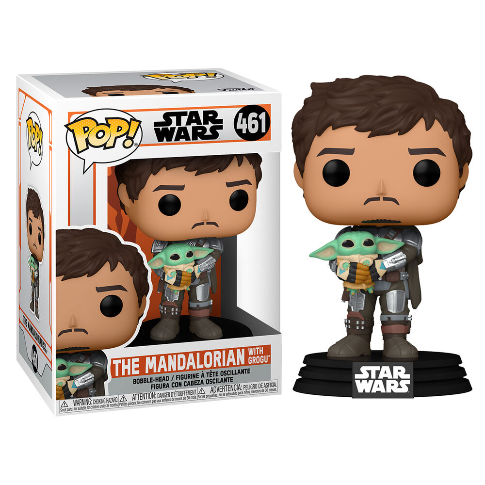 POP Figure Star Wars Mandalorian Mando Holding Child