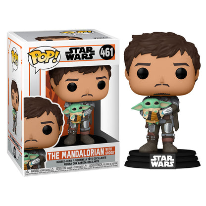 POP Figure Star Wars Mandalorian Mando Holding Child