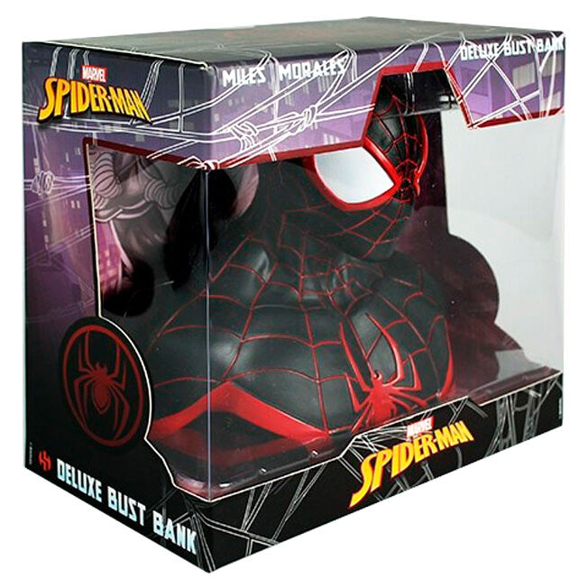 miles morales spiderman marvel piggy bank bust 20cm