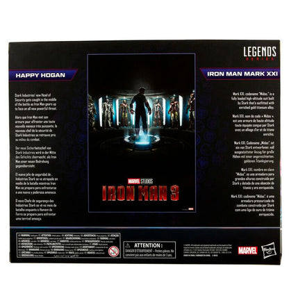 Blister 2 figures Happy Hogan and Iron Man Mark XXI Iron Man 3 The Infinity Saga Marvel 15cm