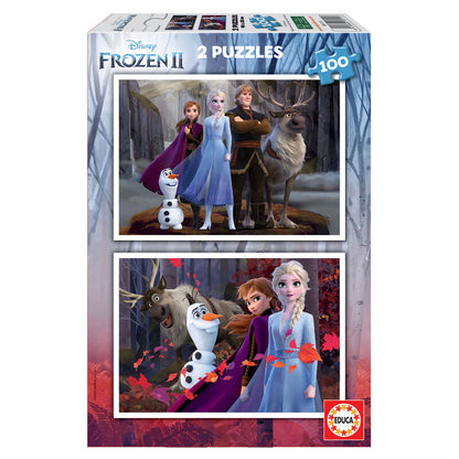 puzzle frozen 2 disney 2x100pcs