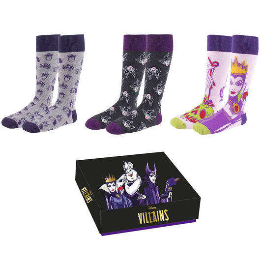 set of 3 disney villains socks
