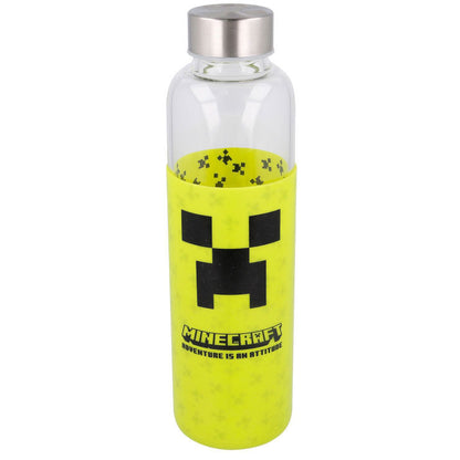 minecraft glass bottle with silicone sleeve  585ml