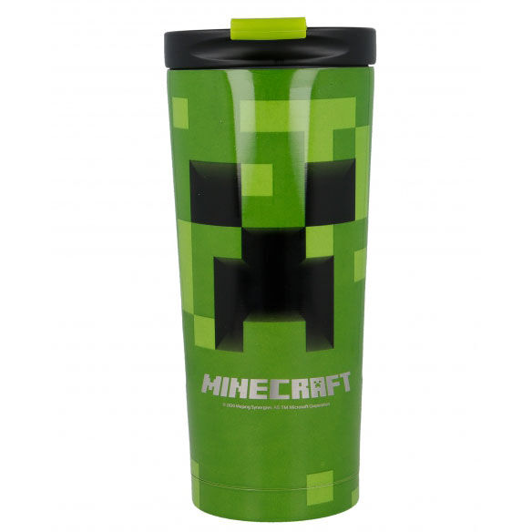 Caneca térmica Minecraft em aço inoxidável 425ml