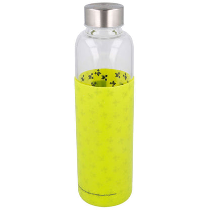 Garrafa de vidro Minecraft com capa de silicone 585ml