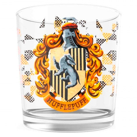 harry potter hufflepuff logo glass tumbler