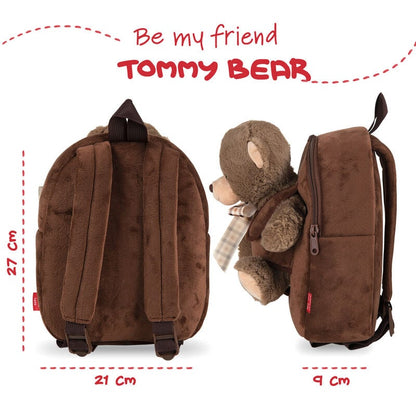 Tommy Bear Plush Backpack 26cm