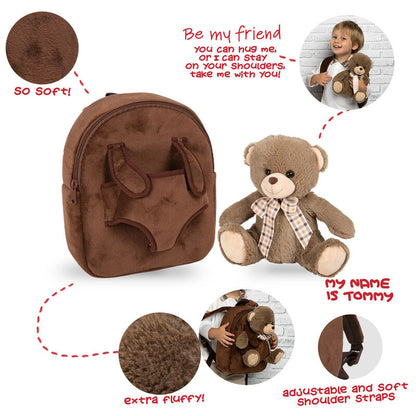 Sac à dos + peluche Tommy Bear 26 cm