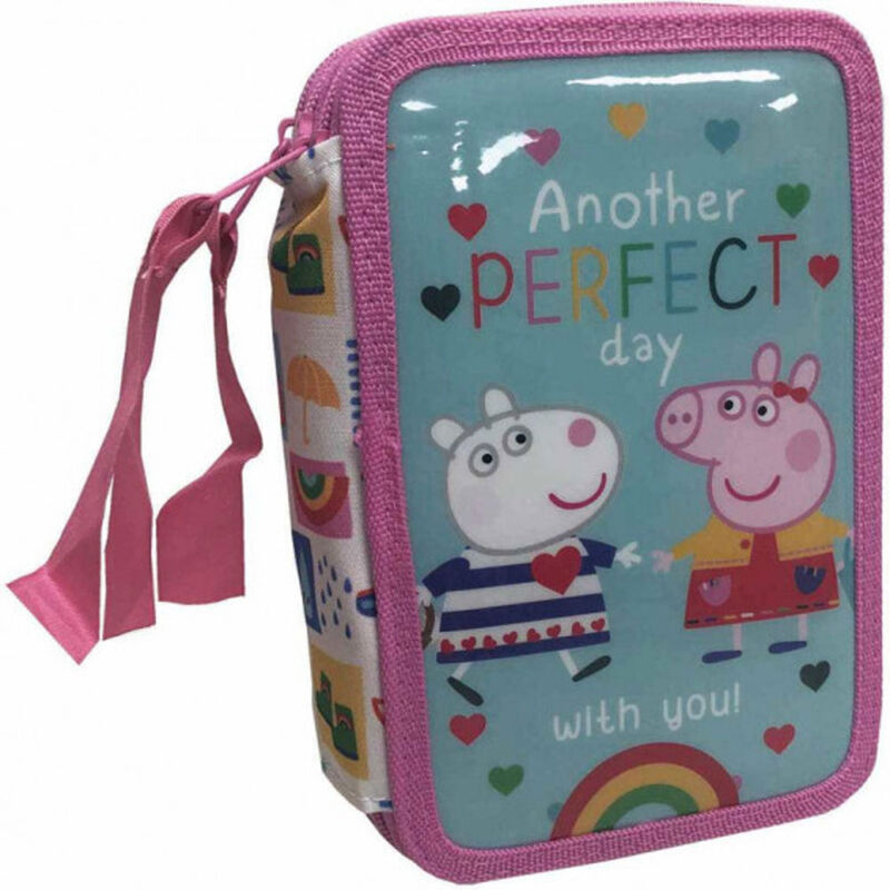 peppa pig complete triple pencil case