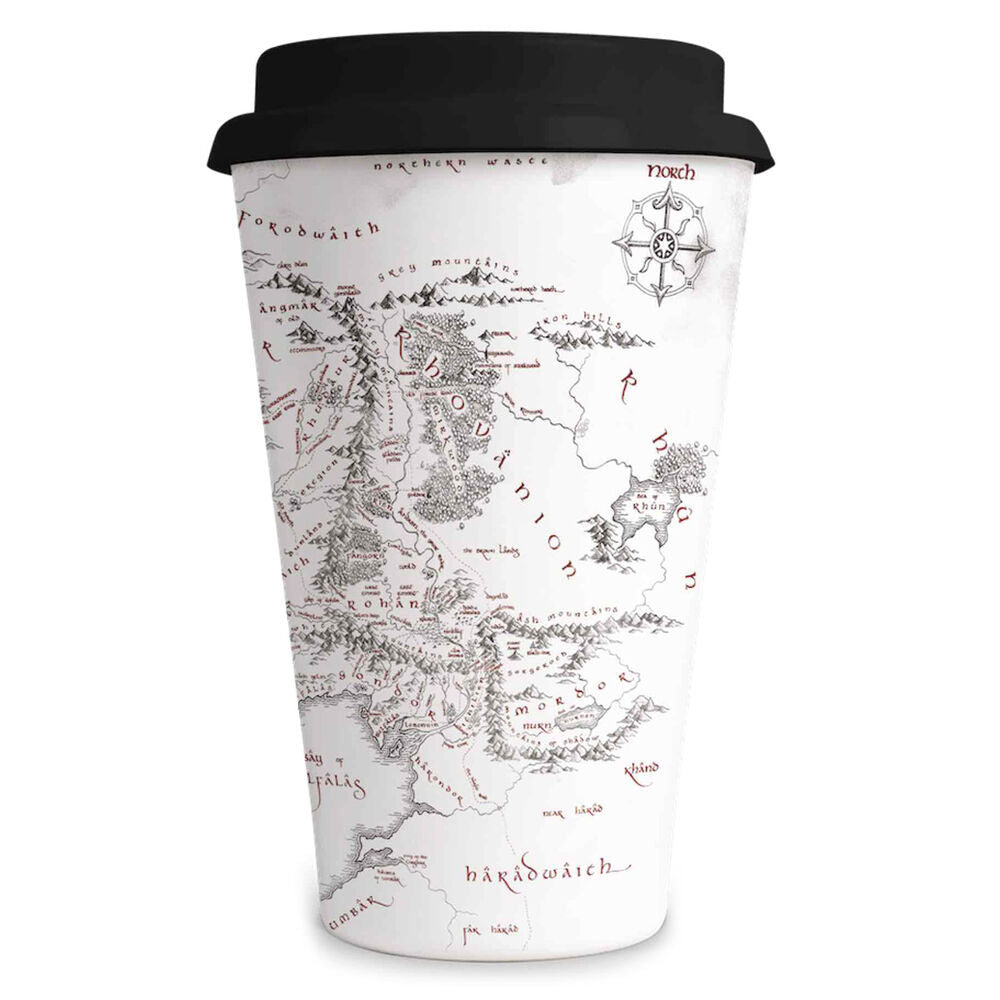 travel mug map of middle earth the lord of the rings