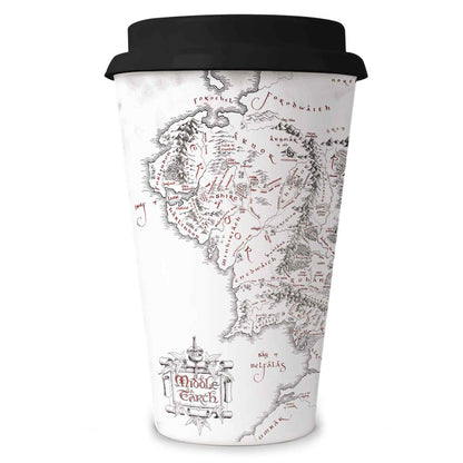 Tazza da viaggio con mappa della Terra di Mezzo  Il Signore degli Anelli