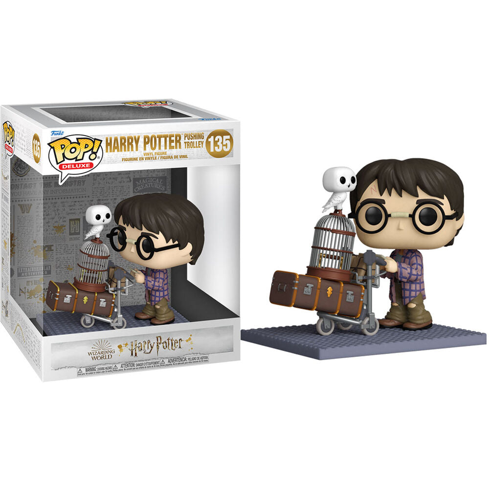 Figura POP de Harry empujando un carrito con motivo del aniversario de Harry Potter