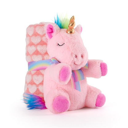 lily unicorn plush toy  soft blanket 22cm