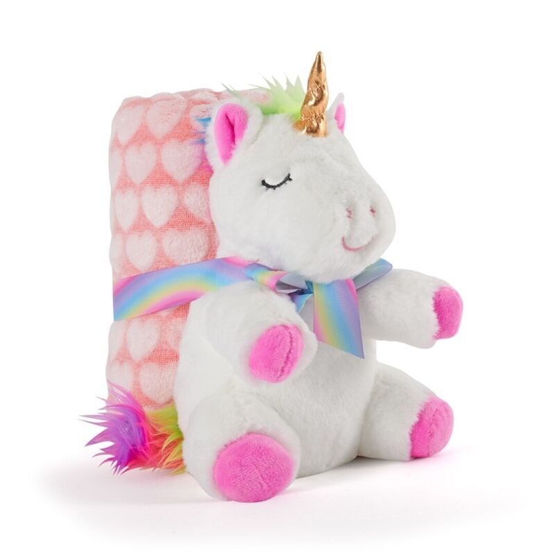 unicorn tiara plush toy  soft blanket 22cm