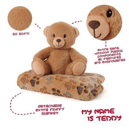 Urso de Pelúcia + Cobertor Macio 22cm