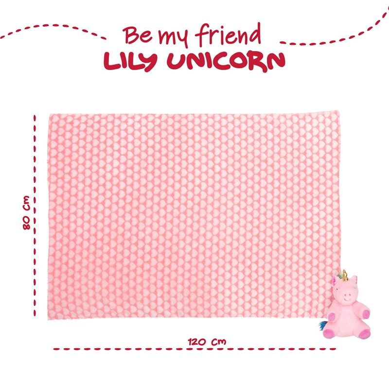 Peluche Licorne Lily + Couverture Douce 22 cm