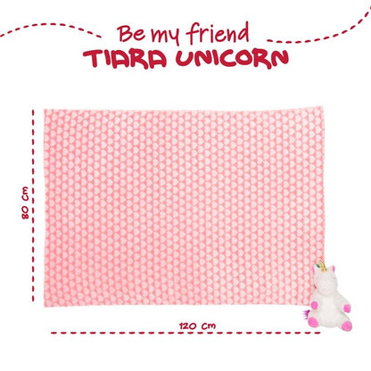Einhorn Tiara Plüschtier + weiche Decke (22 cm)