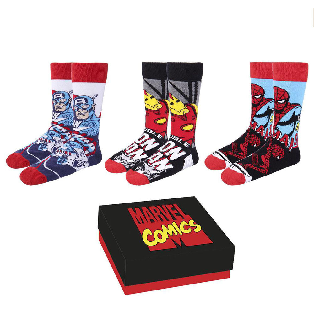 set of 3 marvel socks