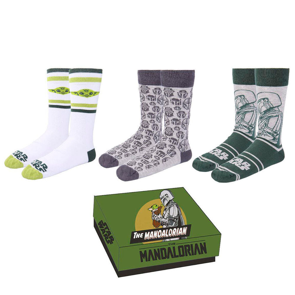 set of 3 mandalorian star wars socks