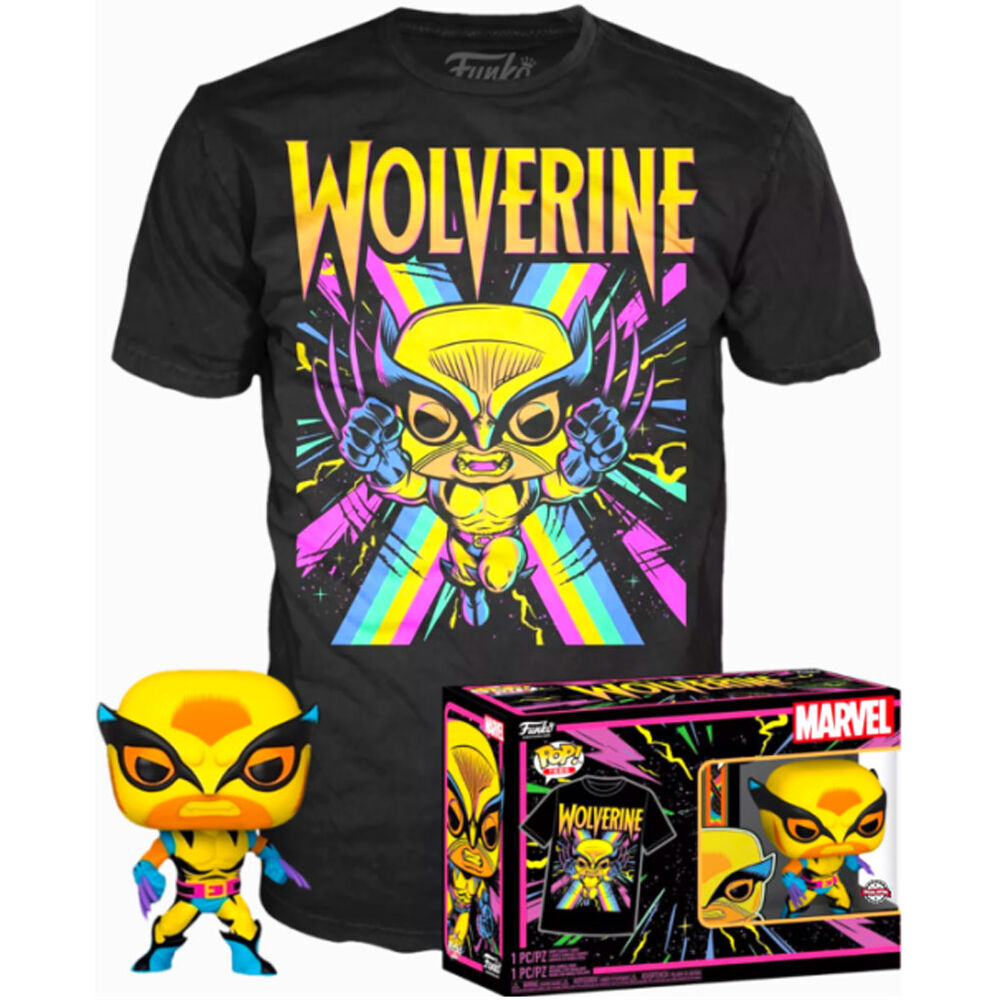 POP figure set & Tee Marvel Wolverine Black Light
