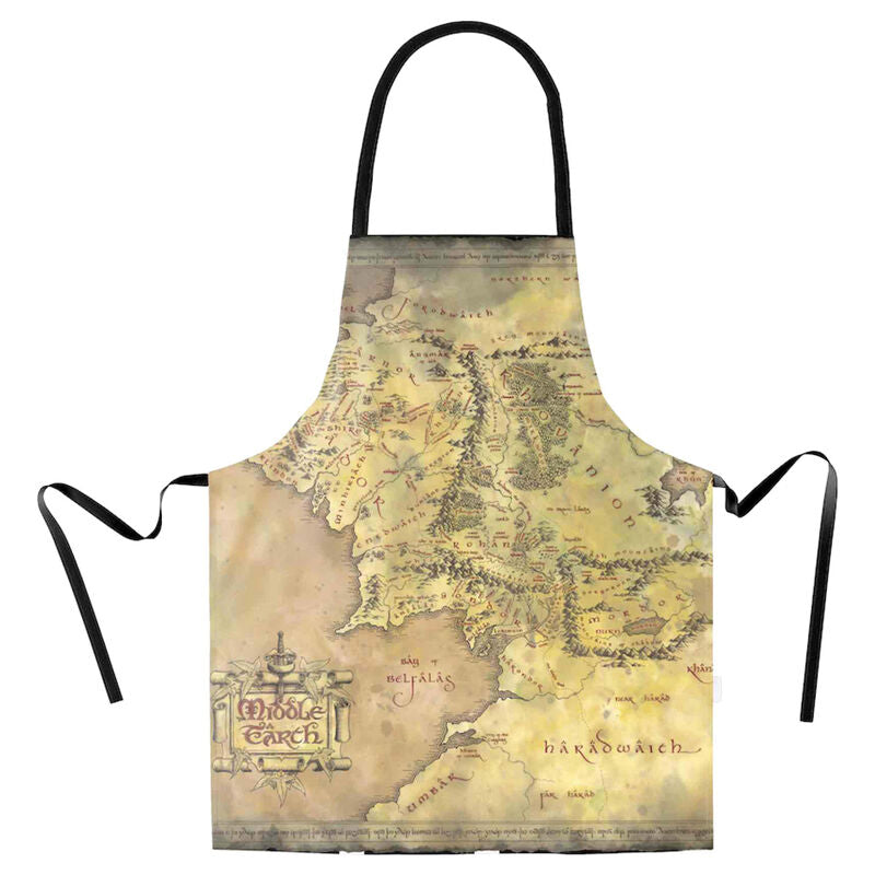 middle earth map apron the lord of the rings