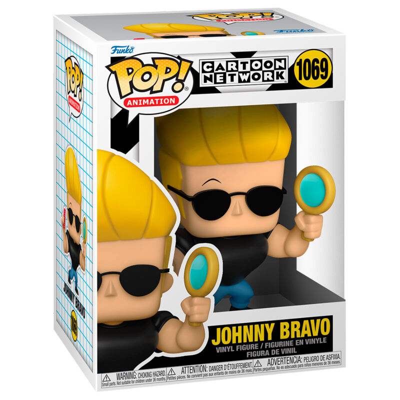 Boneco Funko Pop do Johnny Bravo do Cartoon Network com espelho e pente.