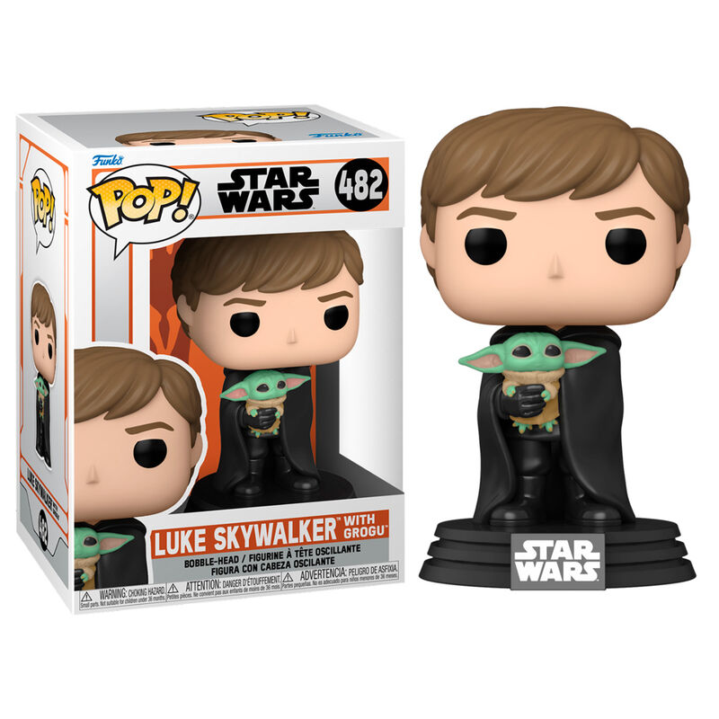 pop figure star wars mandalorian luke with child