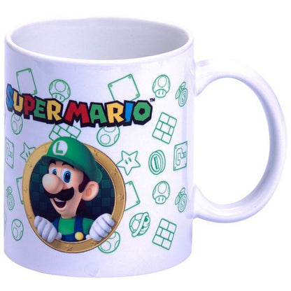 Cofrinho e caneca do Luigi de Super Mario Bros da Nintendo