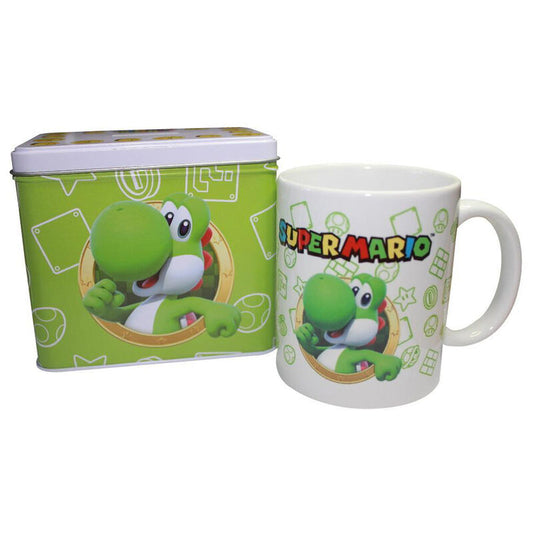 Yoshi Super Mario Bros Nintendo Piggy Bank + Mug