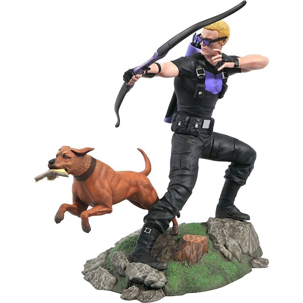 Diorama Statue Hawkeye + Hund Marvel Gallery Comic 23 cm