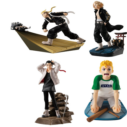 Wyświetlacz 4 figurek Petitrama Tokyo Revengers Series Toman Heroic Scenes 8cm