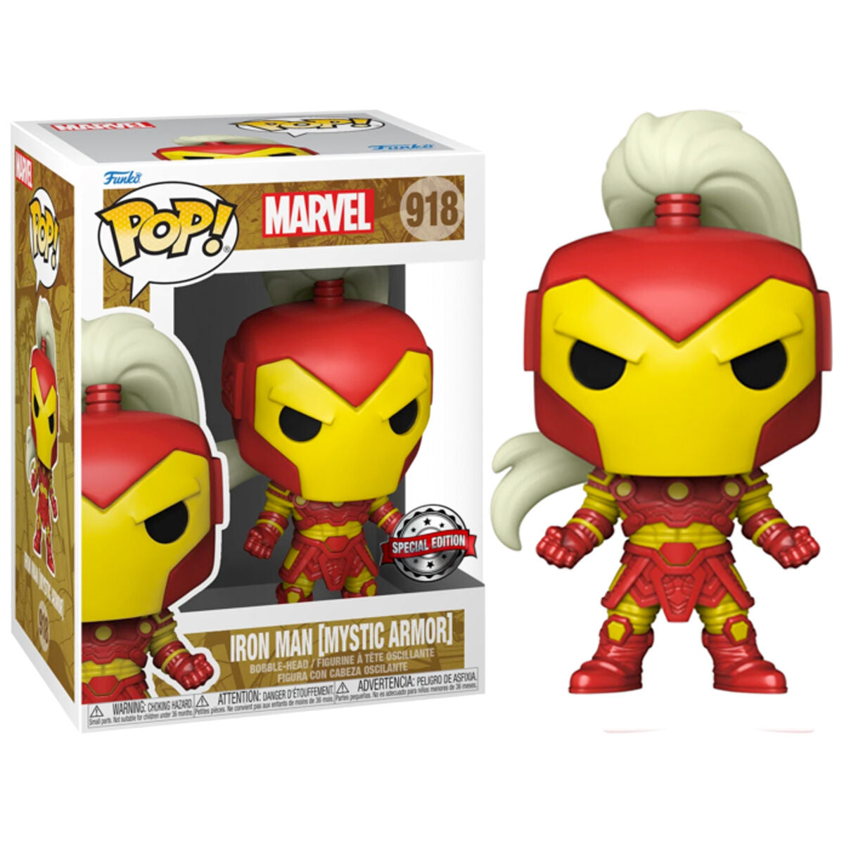 Figura POP exclusiva de Iron Man con armadura mística de Marvel