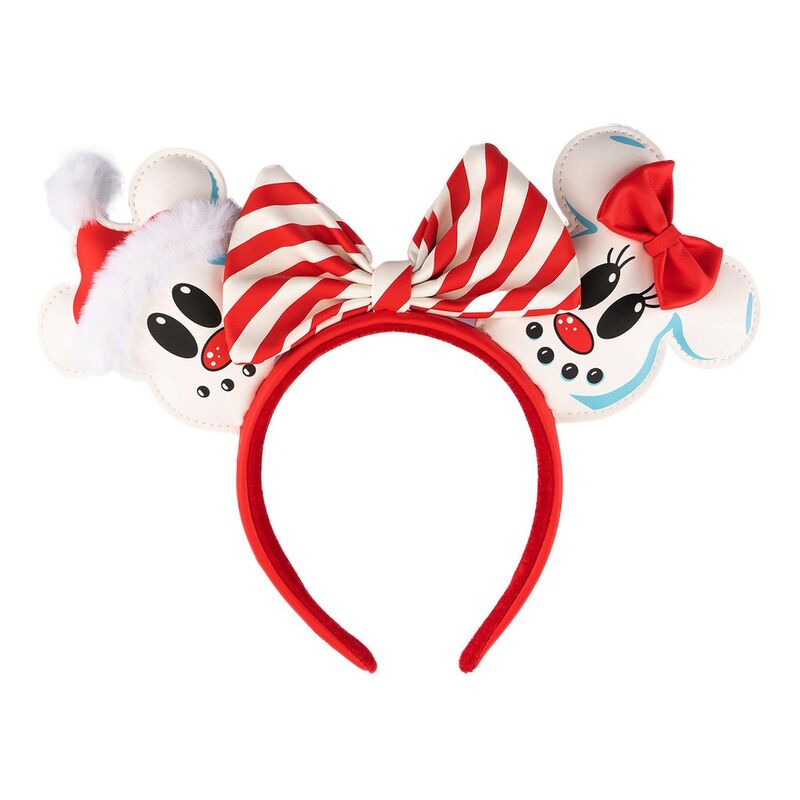 mickey and minnie mouse snowman headband by loungefly
