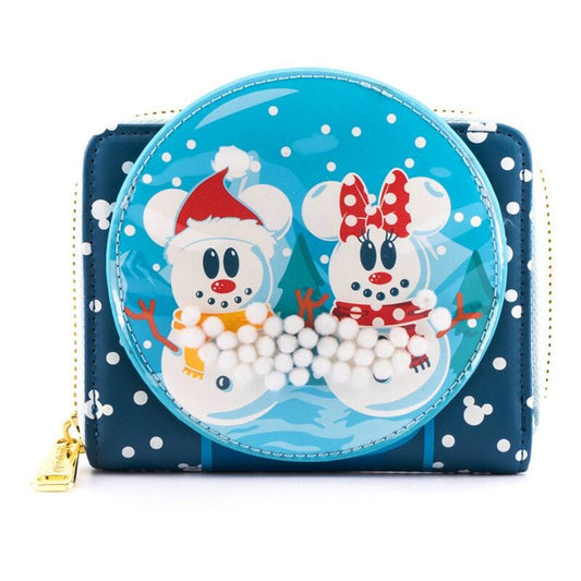 Portafoglio Loungefly Disney con Topolino Minnie e pupazzo di neve