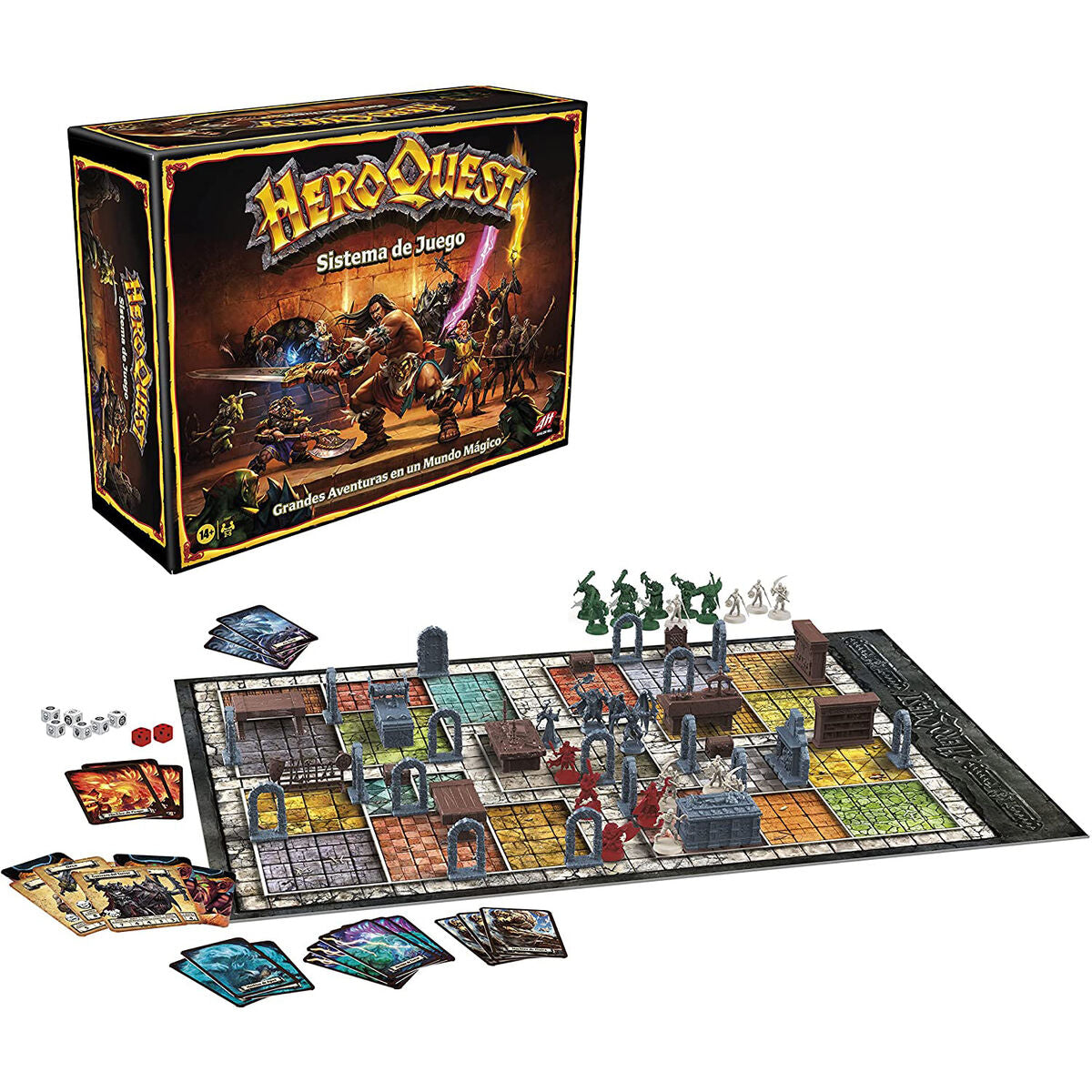 heroquest avalon hill dungeon adventures board game (spanish)