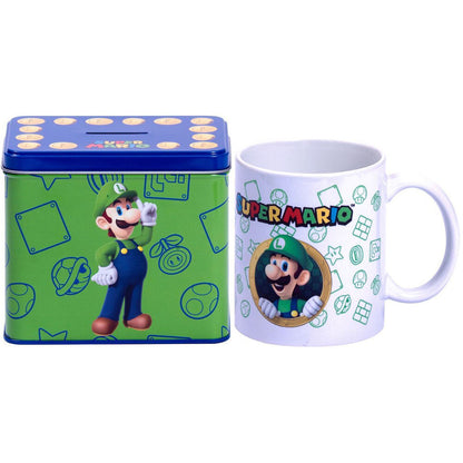 luigi super mario bros nintendo piggy bank  mug