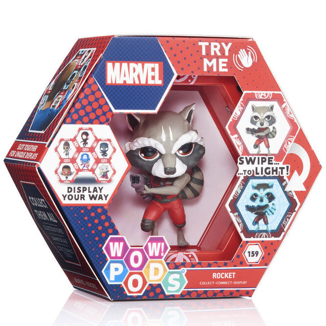 led figure wow  pod rocket raccoon marvel
