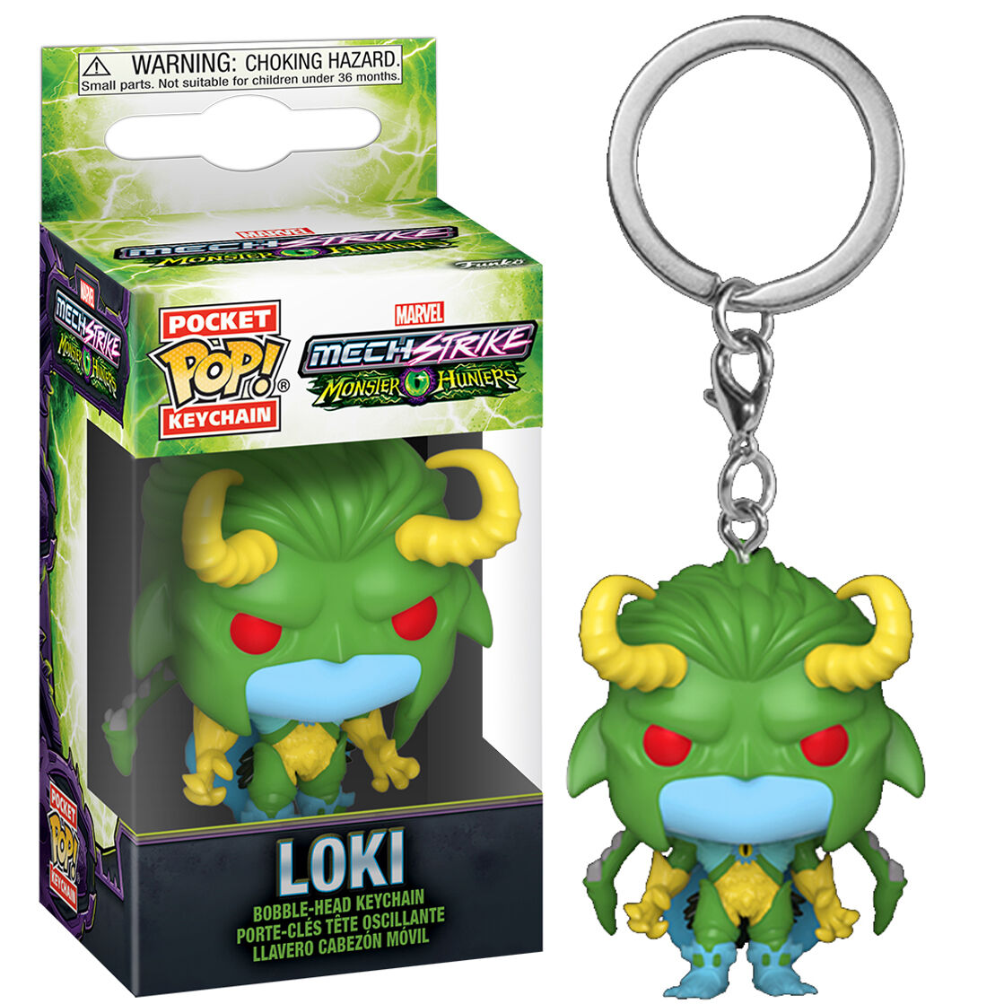 pocket pop marvel monster hunters loki keychain