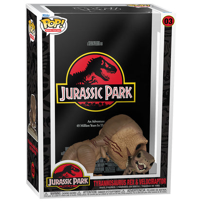 POP Figur Filmplakat Jurassic Park Tyrannosaurus Rex und Velociraptor