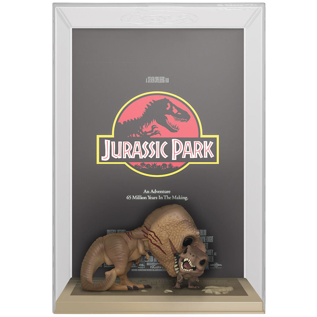 figure pop movie poster jurassic park tyrannosaurus rex and velociraptor