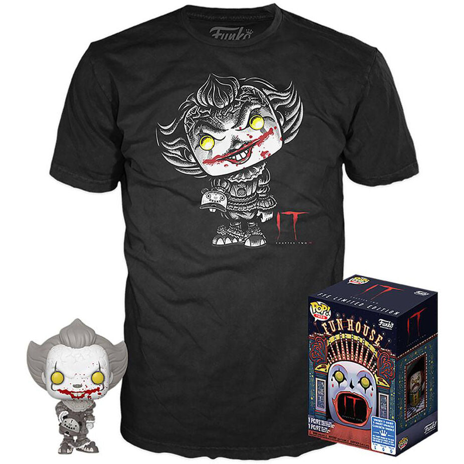 pop figure set & tee it 2 pennywise exclusive m