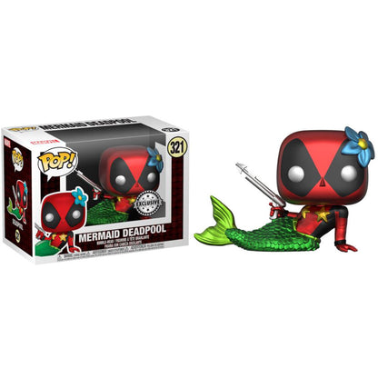Set composto da statuetta POP e maglietta Marvel Deadpool Sirena Esclusiva