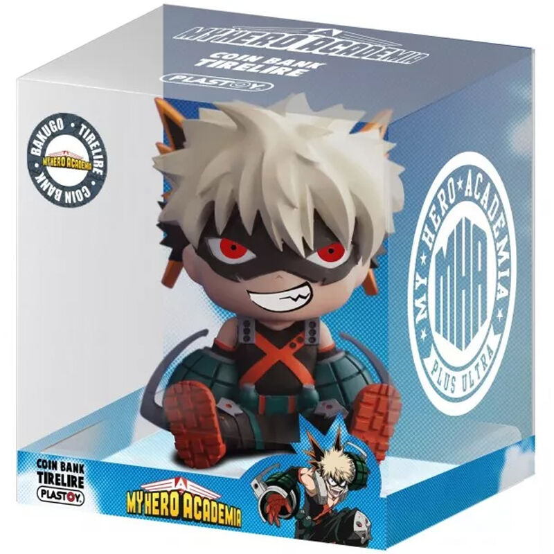 Figura de Katsuki Bakugo de My Hero Academia con forma de hucha 18 cm.