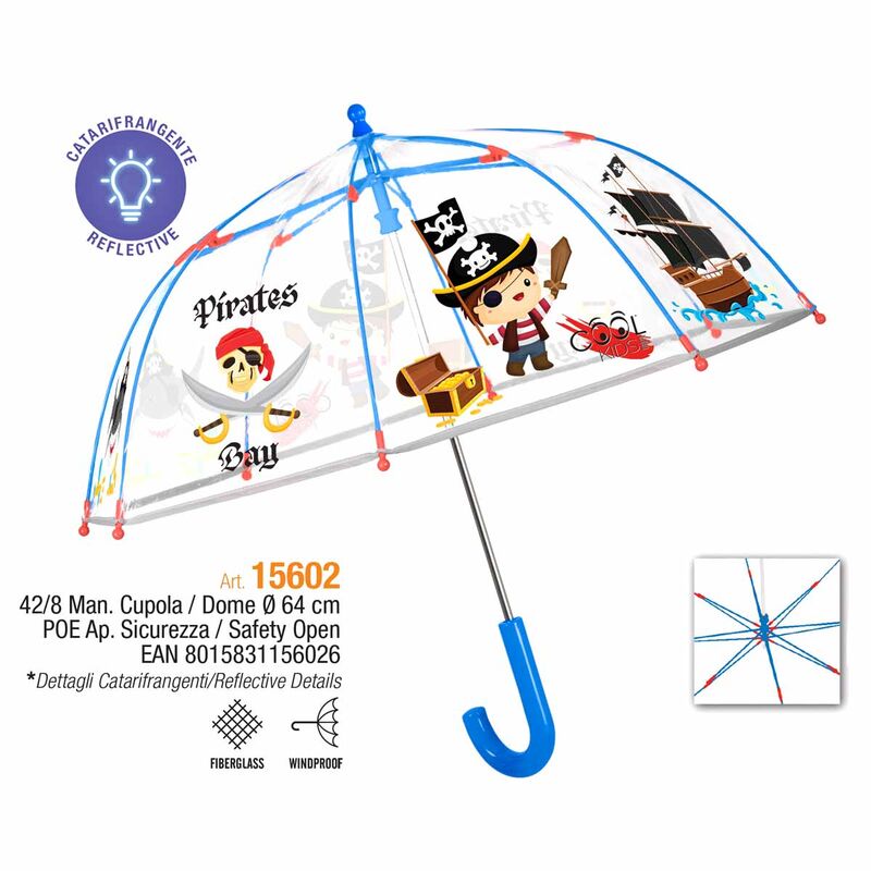 Pirates Transparent Manual Umbrella 42cm